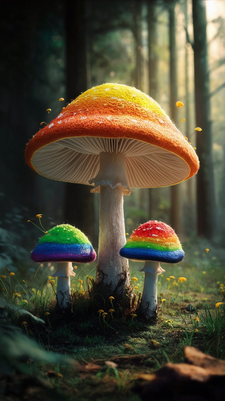 Colorful mushroom illustrations come to life with our collection of 3D mobile wallpapers for your phone.