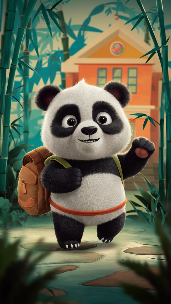 High-quality HD mobile wallpapers featuring a cute Kung Fu Panda walking. Find charming illustrations of your favorite character on our site.