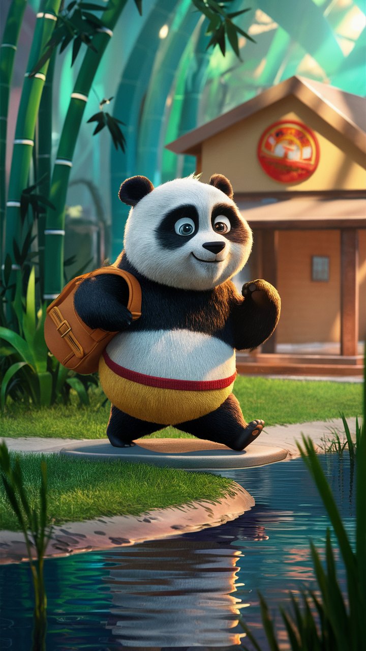 Discover adorable Kung Fu Panda mobile wallpapers in HD quality. Get charming illustrations of the beloved character walking in style.