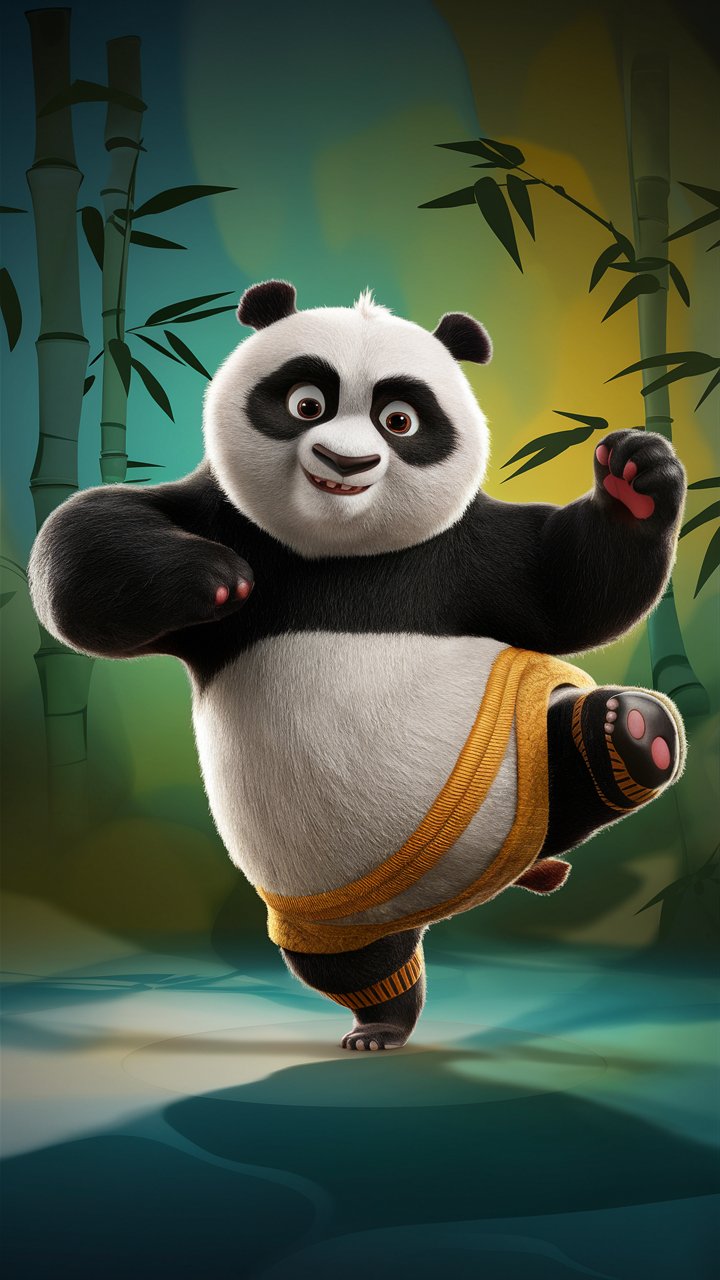 Discover HD mobile wallpapers of the joyful Kung Fu Panda in action. Playful illustrations that will brighten up your phone screen!