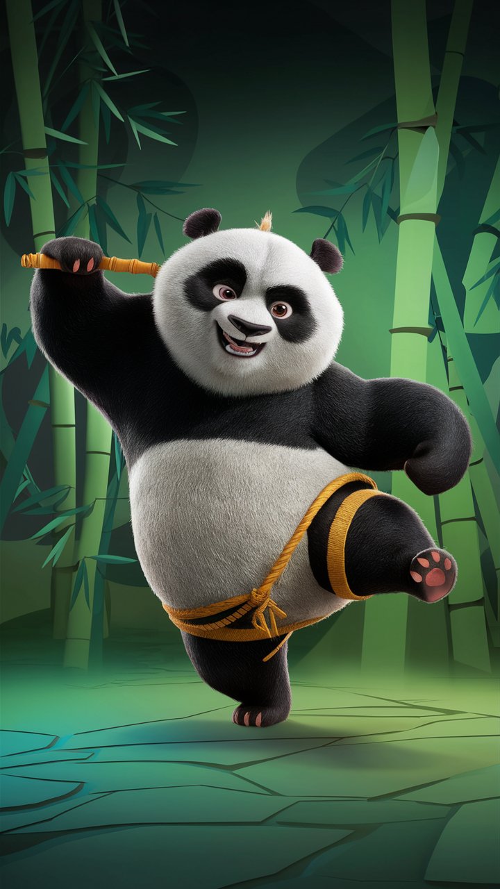 Best HD Illustrations of Kung Fu Panda for Phone Backgrounds