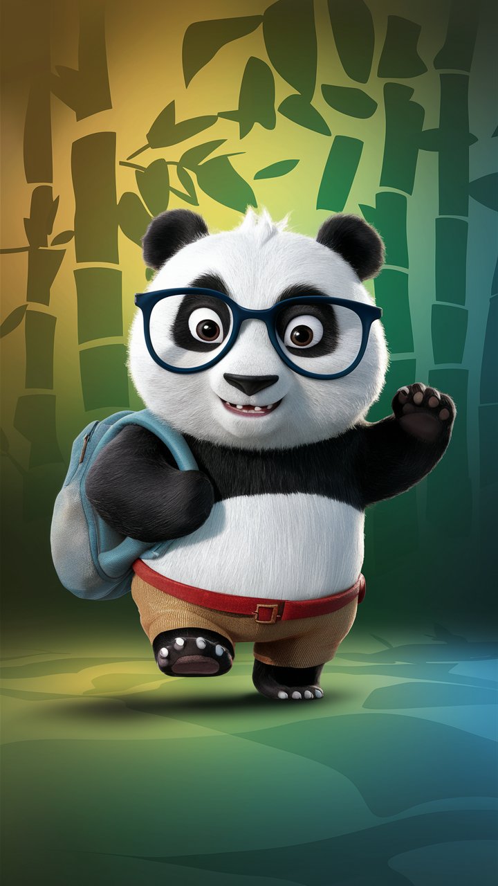 Playful Kung Fu Panda Illustrations for Phone