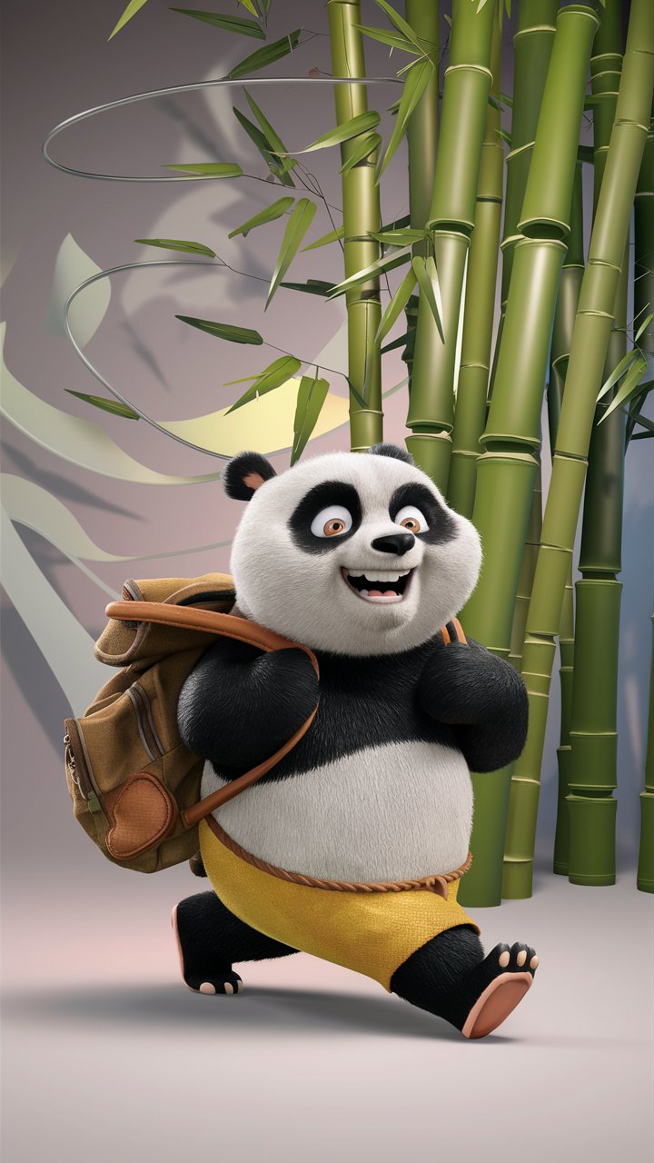 Charming and Cute Kung Fu Panda Illustration