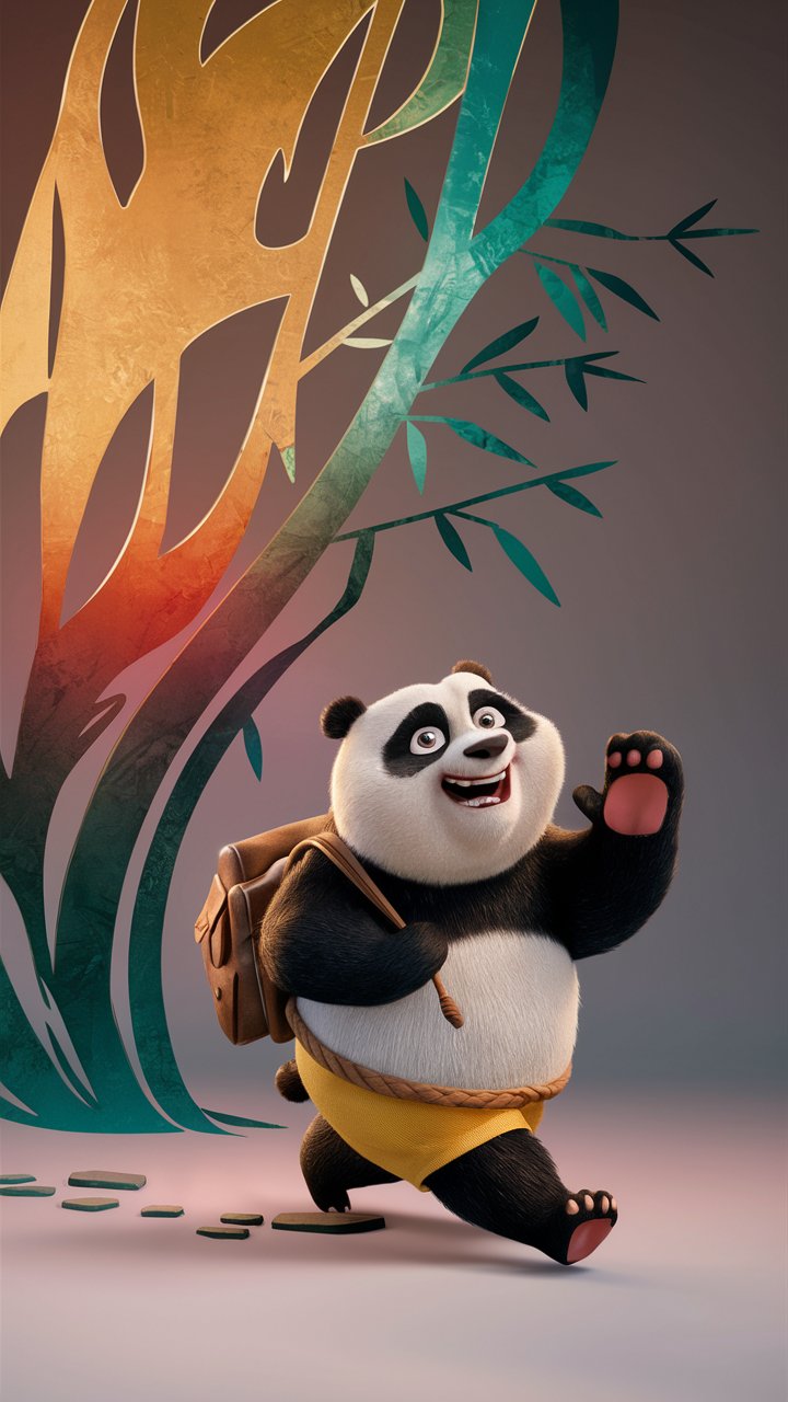 Get your hands on cute and captivating Kung Fu Panda illustrations for mobile phone wallpapers in HD resolution.