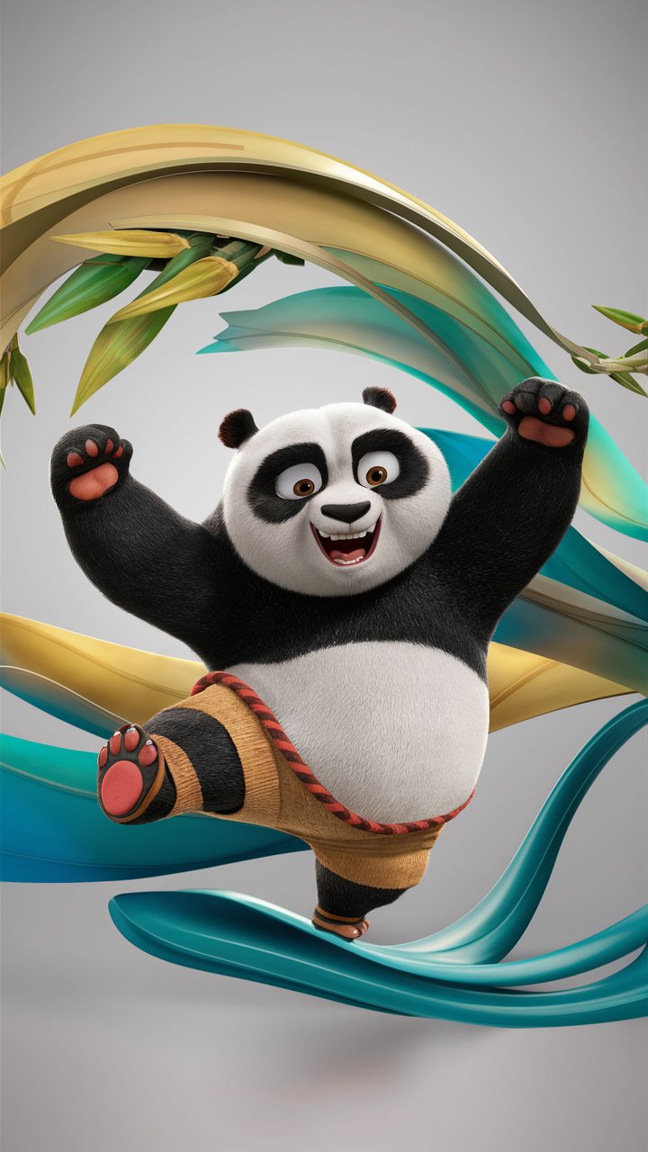 Explore cute and charming Kung Fu Panda illustrations in HD perfect for mobile phone wallpapers.