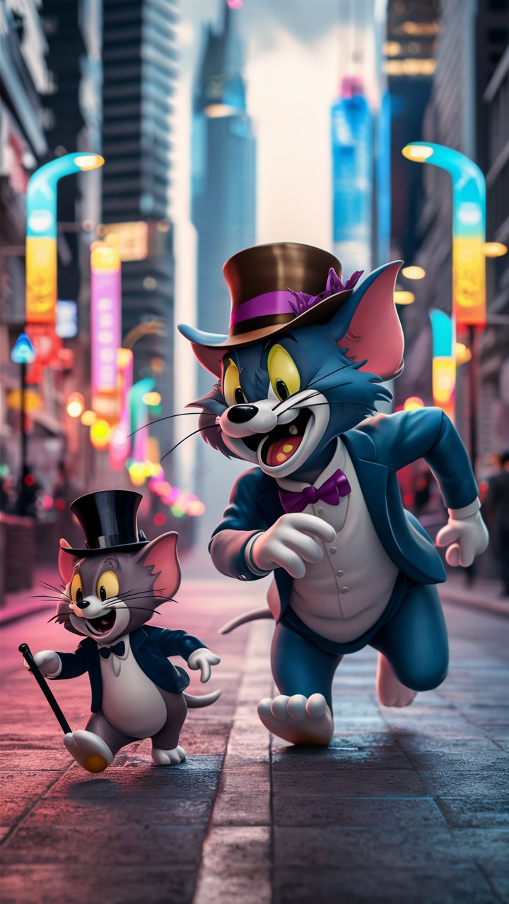 Enjoy high-definition Tom and Jerry cartoons with vibrant 3D mobile wallpapers on our site. Get ready for some colorful fun!