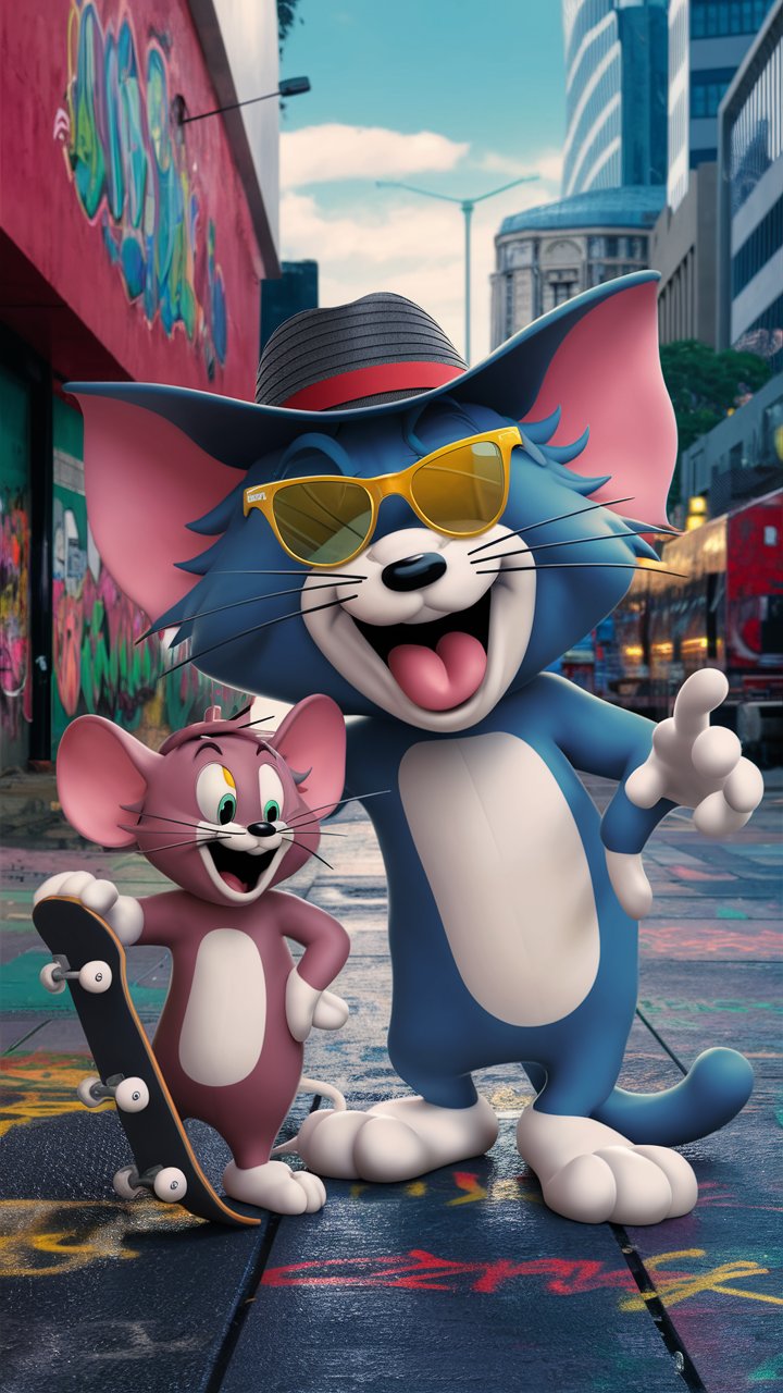 Dive into the world of Tom and Jerry cartoons with stunning 3D mobile wallpapers. Brighten up your device with colorful illustrations today!