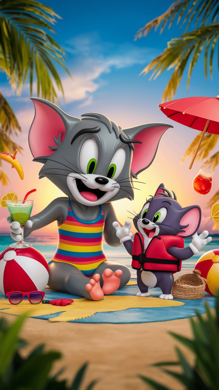 Find the best HD Tom and Jerry 3D illustrations for your mobile wallpaper. Bring your favorite cartoon duo to life on your screen.