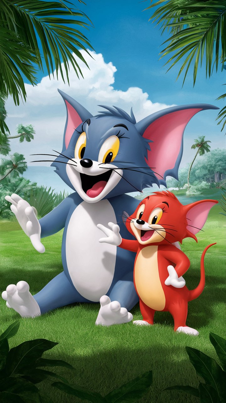 Explore a collection of high-quality Tom and Jerry 3D illustrations designed specifically for mobile wallpapers. Elevate your phone's look now!