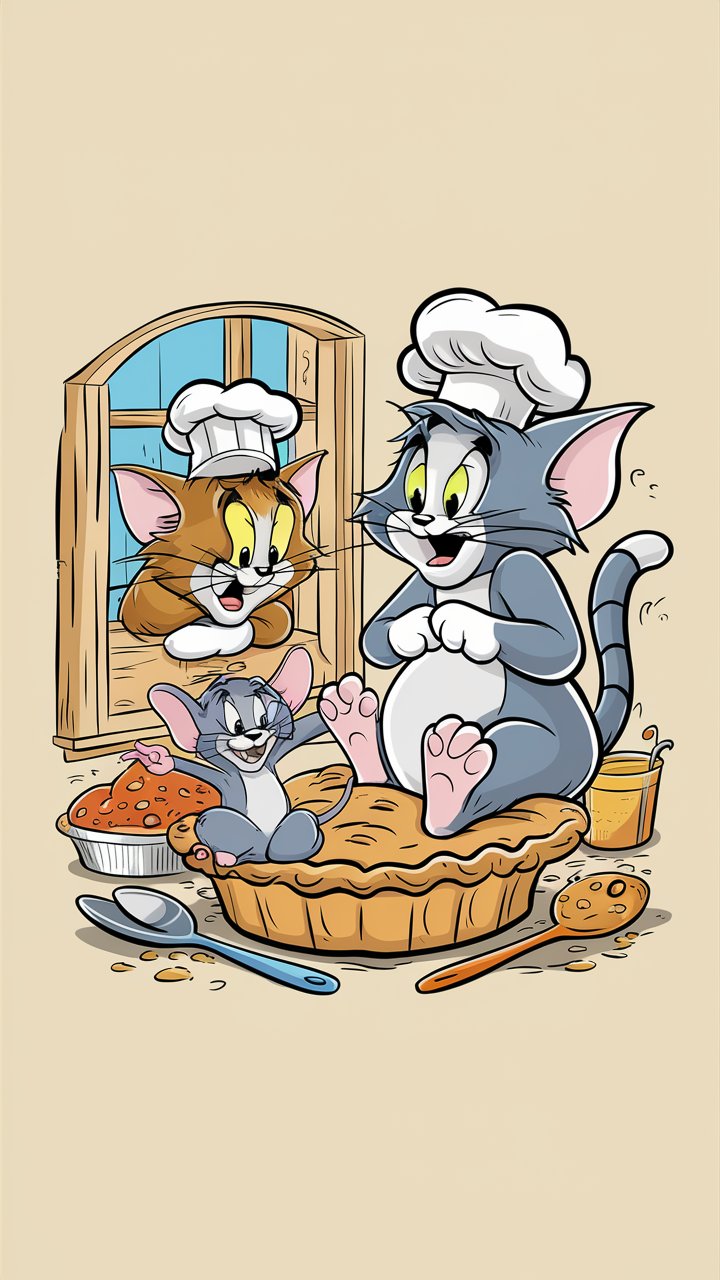 Discover adorable HD Tom and Jerry cartoon illustrations, designed for mobile wallpapers. Choose the perfect one for your device!