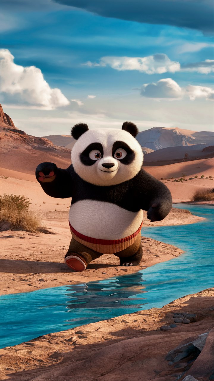 Kung Fu Panda 3D: Perfect Illustration for Mobile Wallpaper