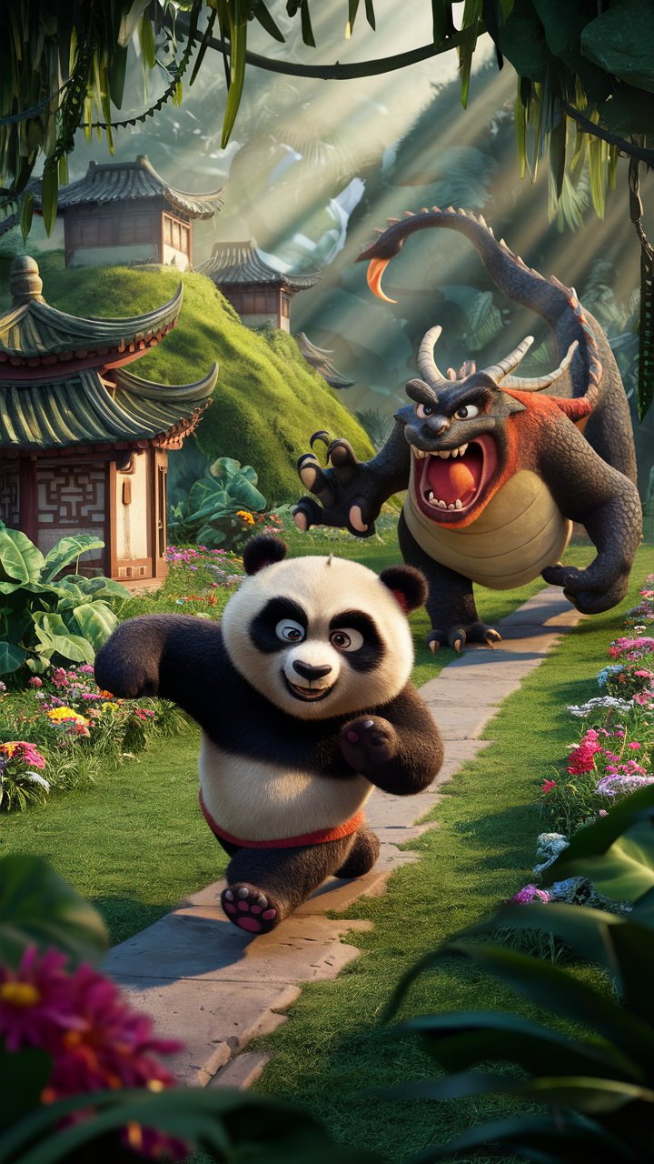 HD Kung Fu Panda 3D: The Perfect Mobile Wallpaper