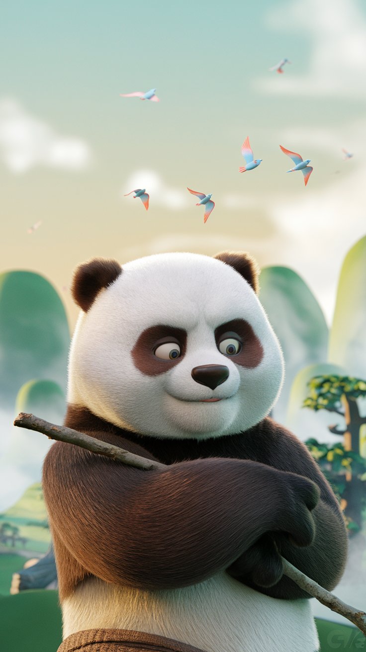 Explore amazing Kung Fu Panda illustrations tailored for your mobile wallpaper. Brighten your device with unique and colorful designs featuring beloved characters!