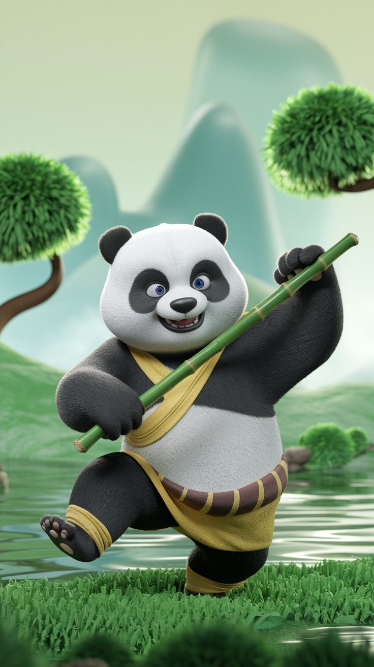 Discover stunning Kung Fu Panda illustrations for mobile wallpapers. Transform your device with vibrant designs that celebrate this beloved animated series.