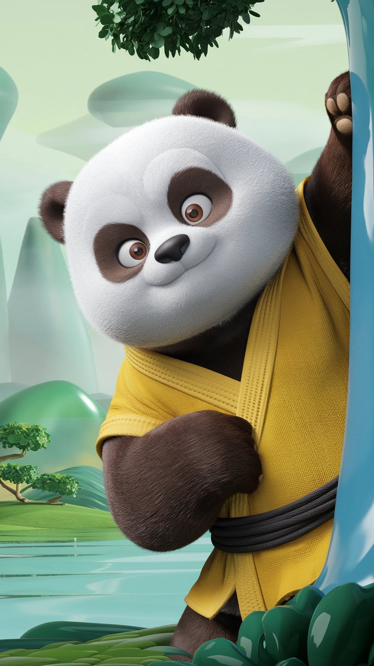 Explore a collection of Kung Fu Panda mobile wallpapers. Enjoy vibrant illustrations of your favorites and add some fun to your phone screen today!