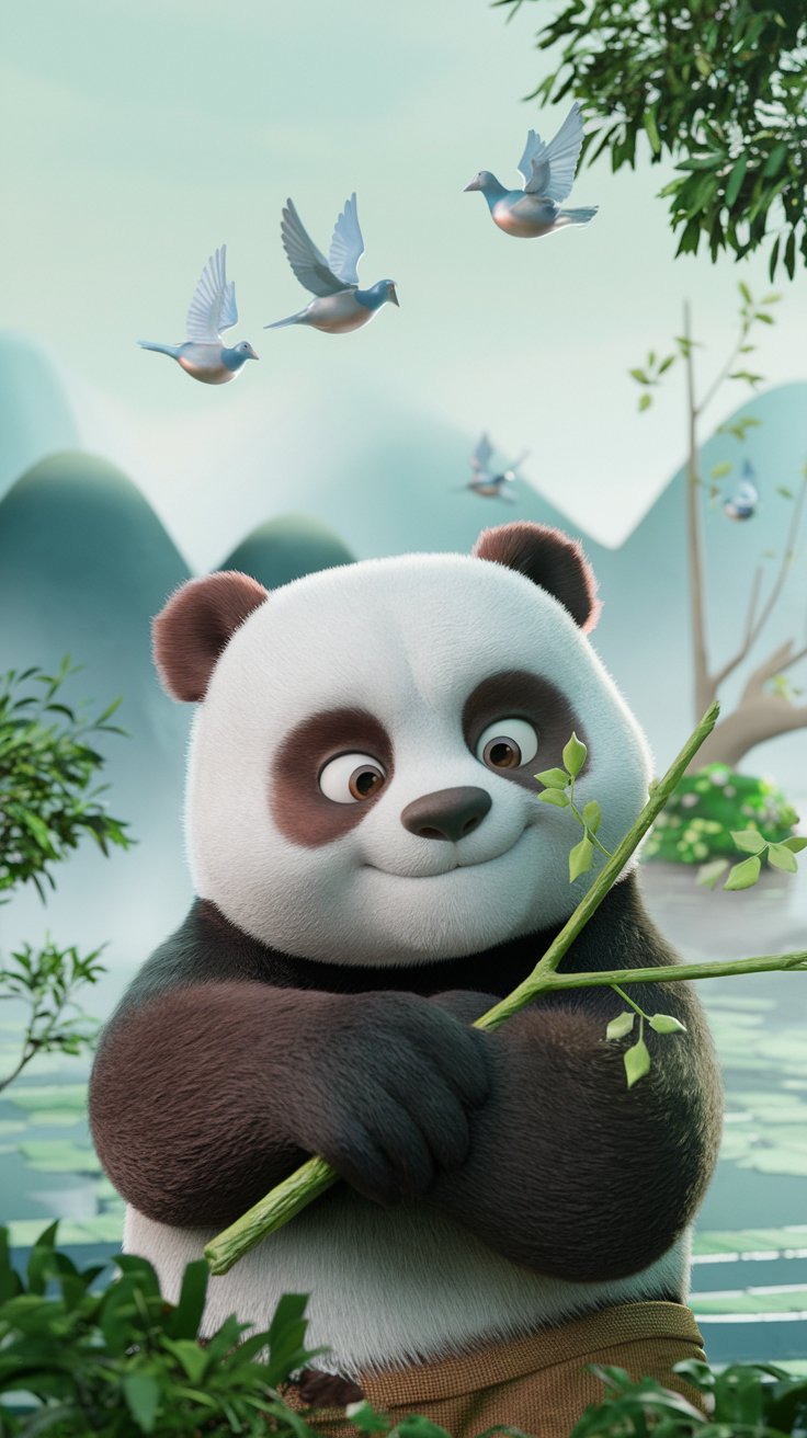 Get the best Kung Fu Panda illustrations for your mobile wallpaper! Enjoy colorful designs that showcase your favorite characters in dynamic poses.