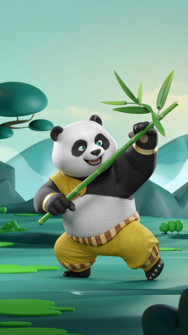 Upgrade your phone's look with Kung Fu Panda mobile wallpapers! Browse unique illustrations that showcase the beloved characters from the movie.