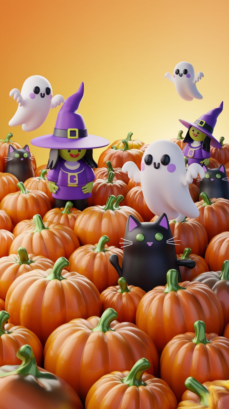 Embrace the spirit of Halloween with our adorable theme featuring charming ghosts and cheerful pumpkins. Join us for a delightful celebration of all things spooky!