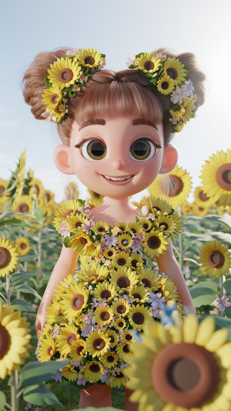 Discover a charming 3D render of a cute little girl with matching cute wallpaper. Bring joy to your space with delightful designs that inspire creativity!