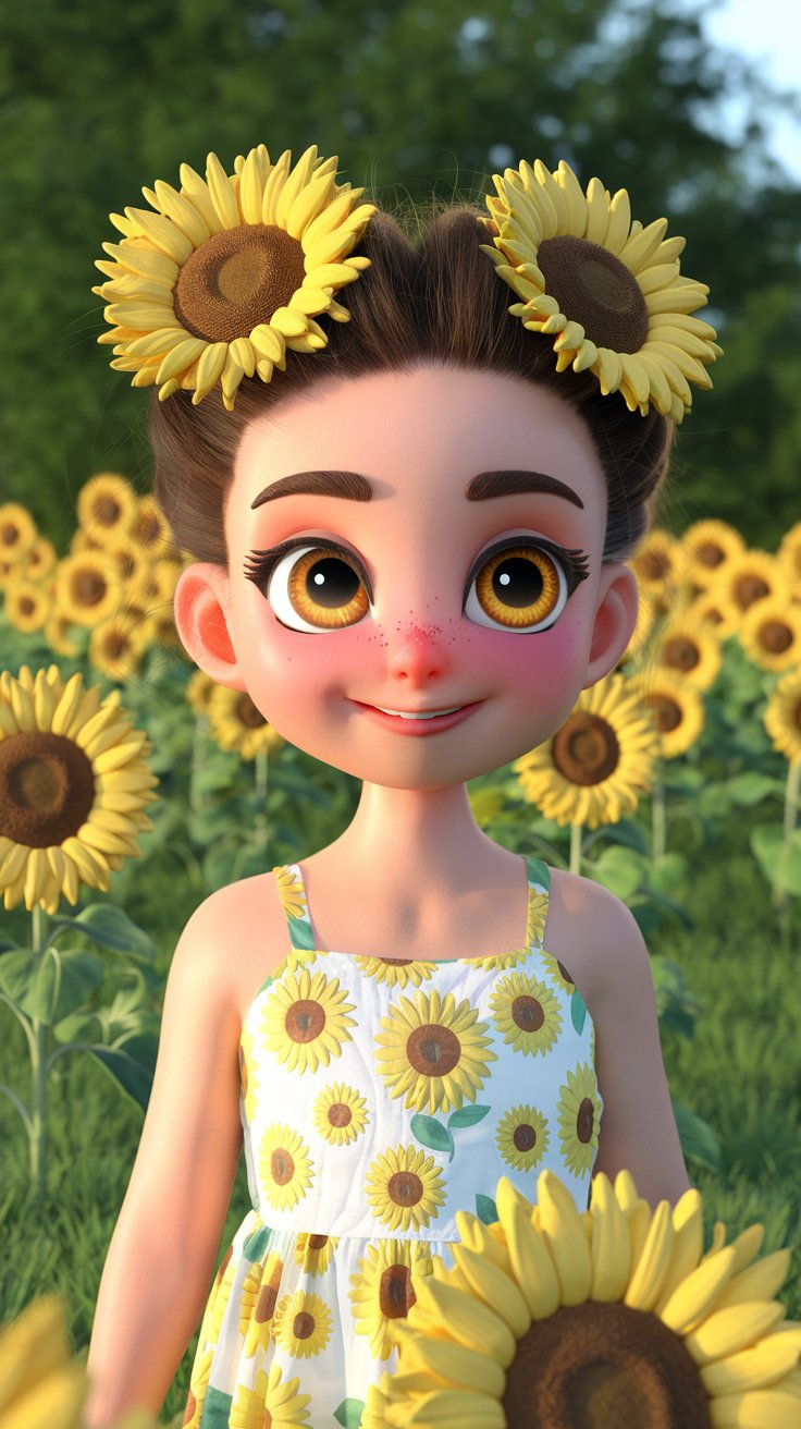 3D Render Cute little Doll Wallpaper for Mobile phone