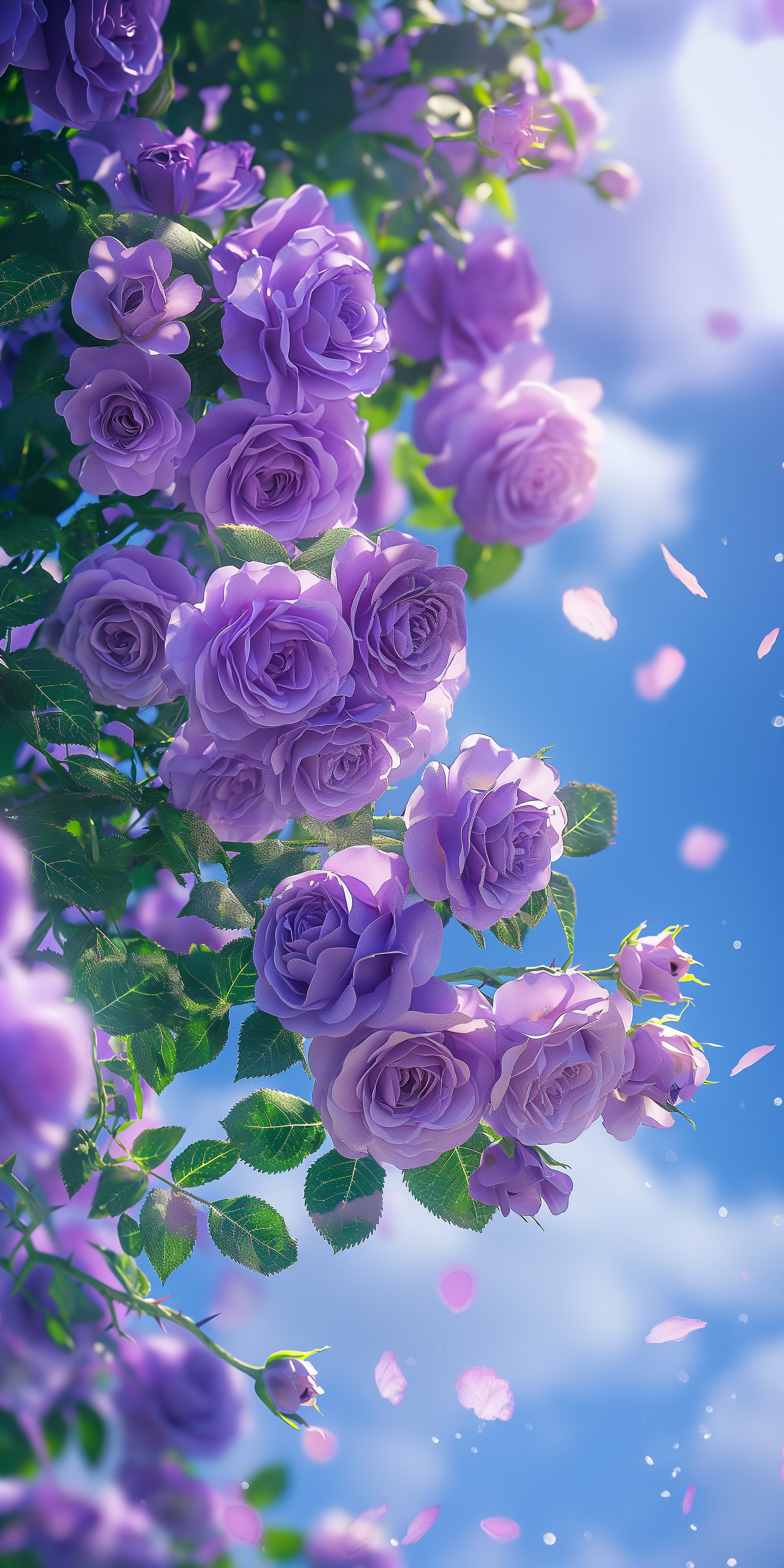 purpal flowers iphone nature wallpaper illustration wallpaper 25 - Little Nimo AI purpal flowers iphone nature wallpaper created by Littlenimo