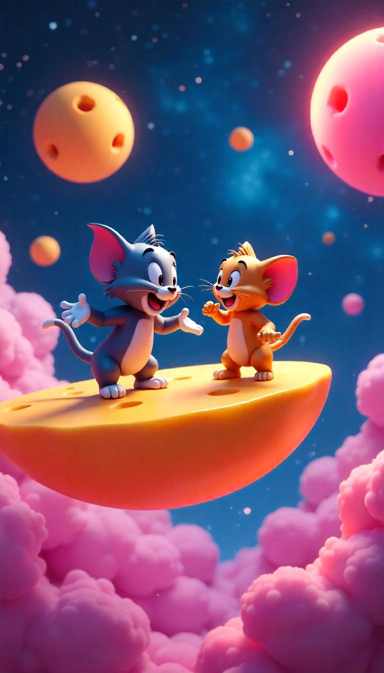 Tom and jerry cartoon in happy mood 3d wallpaper