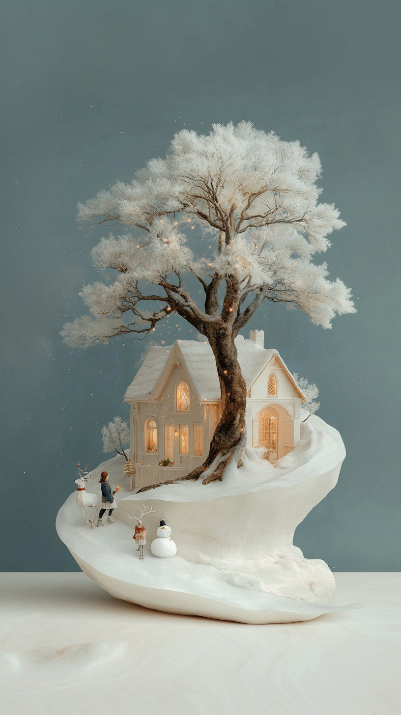 3d wallpaper for phone 3 - Little Nimo AI 3d Model of Tree and Home Wallpaper