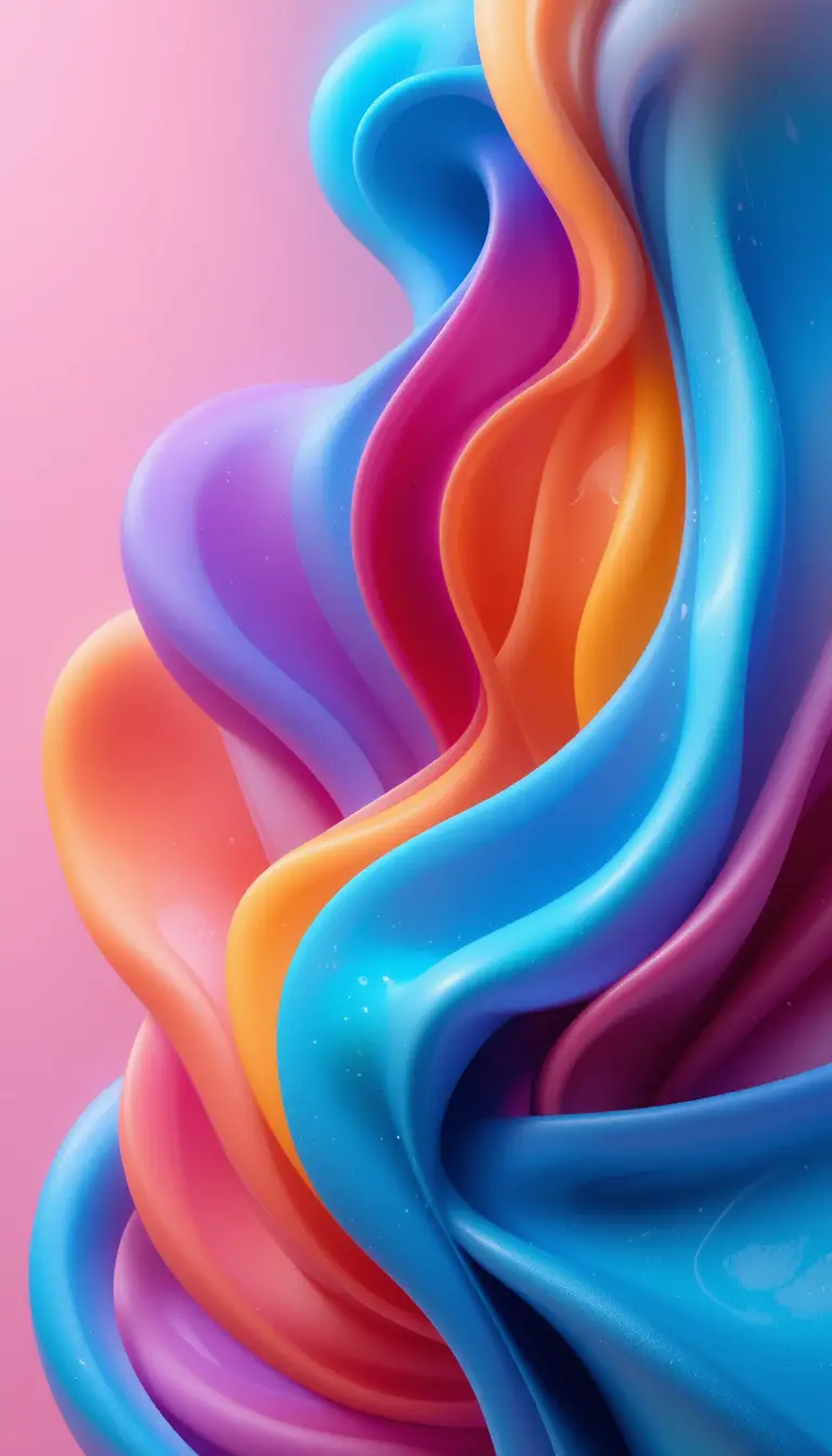 3d Color Waves Phone Wallpaper 4K