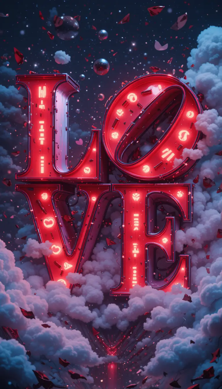 3d Love Text Phone Wallpaper