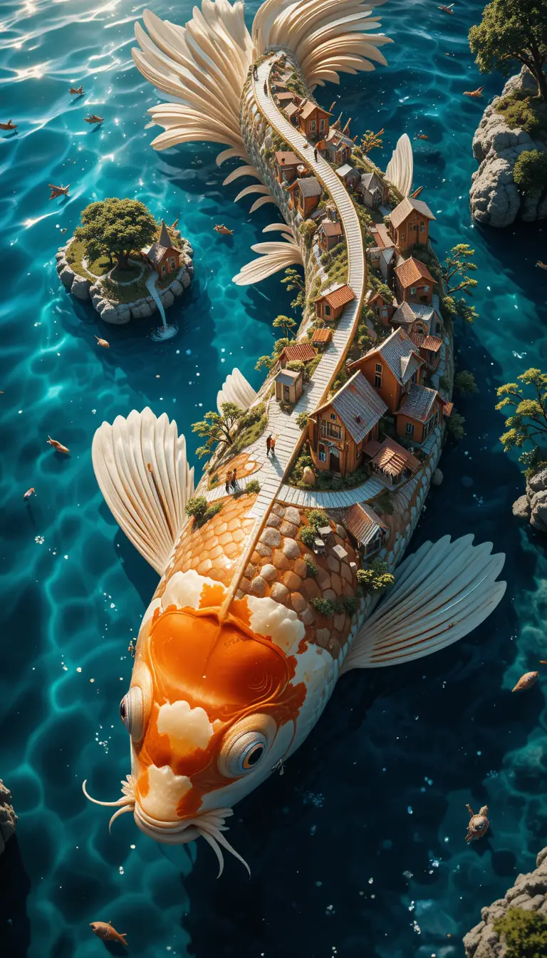 3d Big Fish 4K Wallpaper