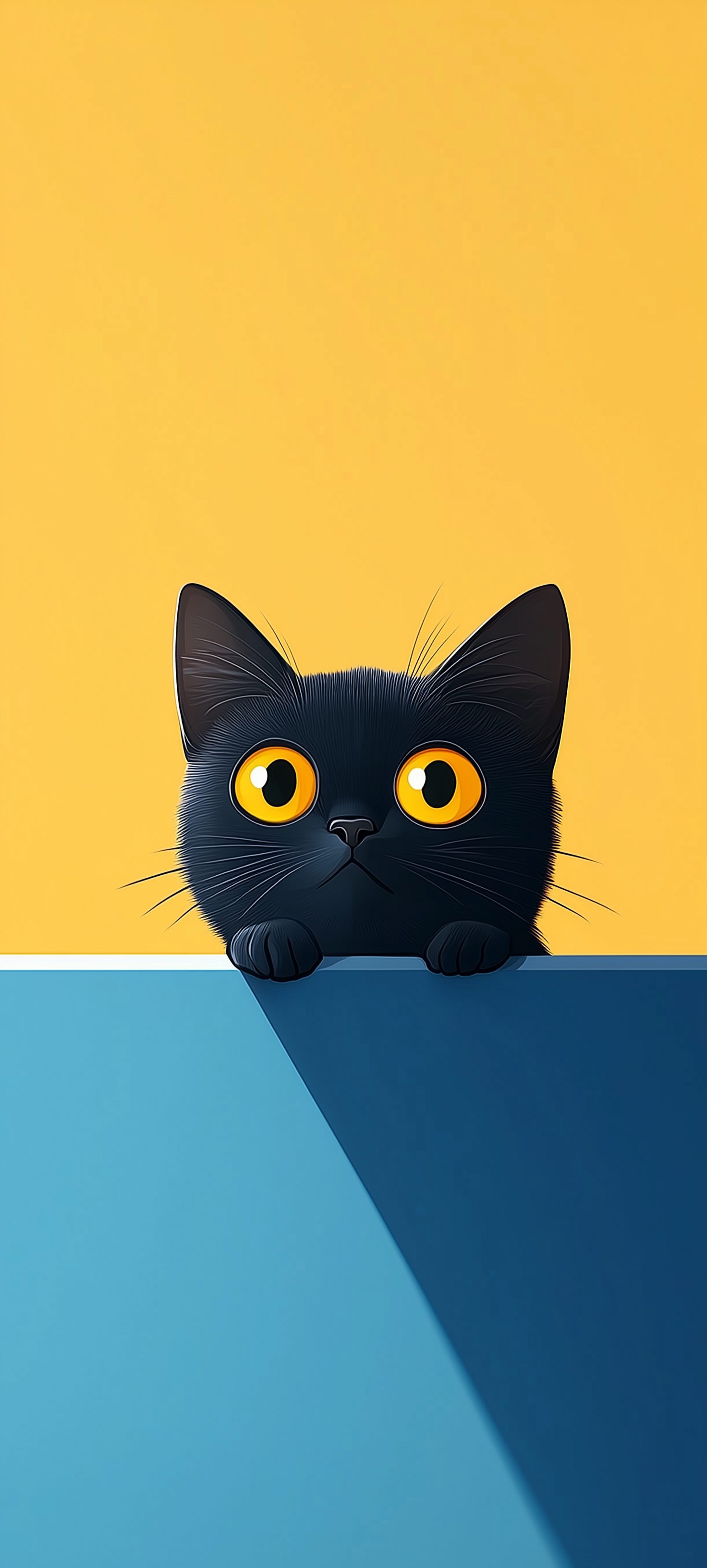 3d peeking cat wallpaper 4 - Little Nimo AI 3d Black Cat Peeking