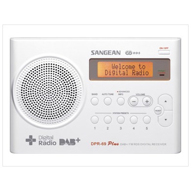 Telefoonleader - SANGEAN DPR-69wit - DAB+ Radio