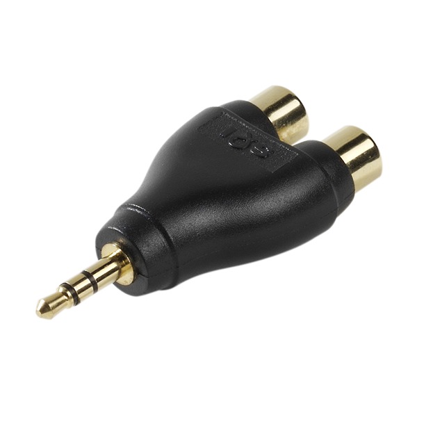 Vivanco S en I Adapter 3,5 plug naar 2x RCA soc