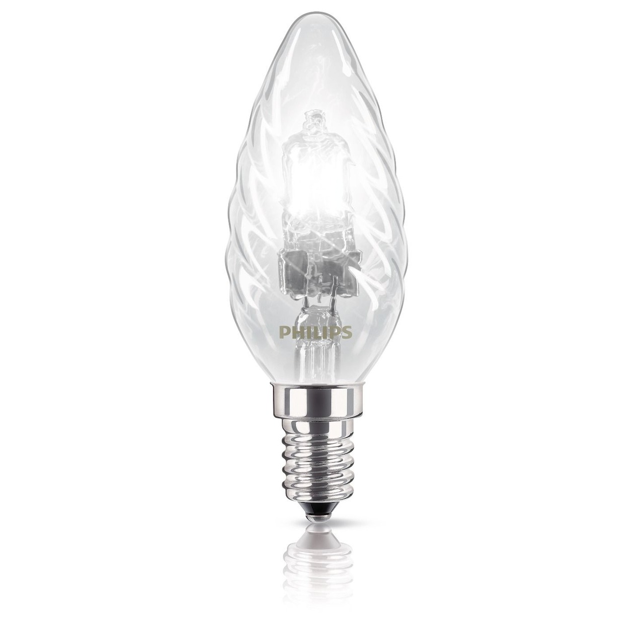 Telefoonleader - Philips halogeenlamp E14 42W 630Lm kaars gedraaid