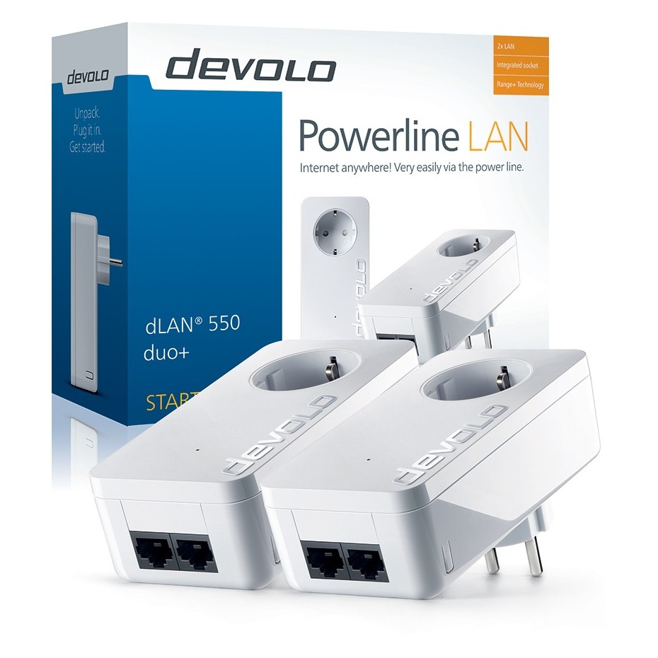 Telefoonleader - Devolo 550 duo+ Starter Kit Powerline