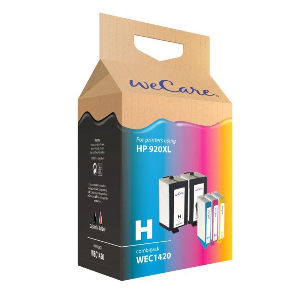 Wecare HP 920XL combipack zwart (2x) + kleur (3x)