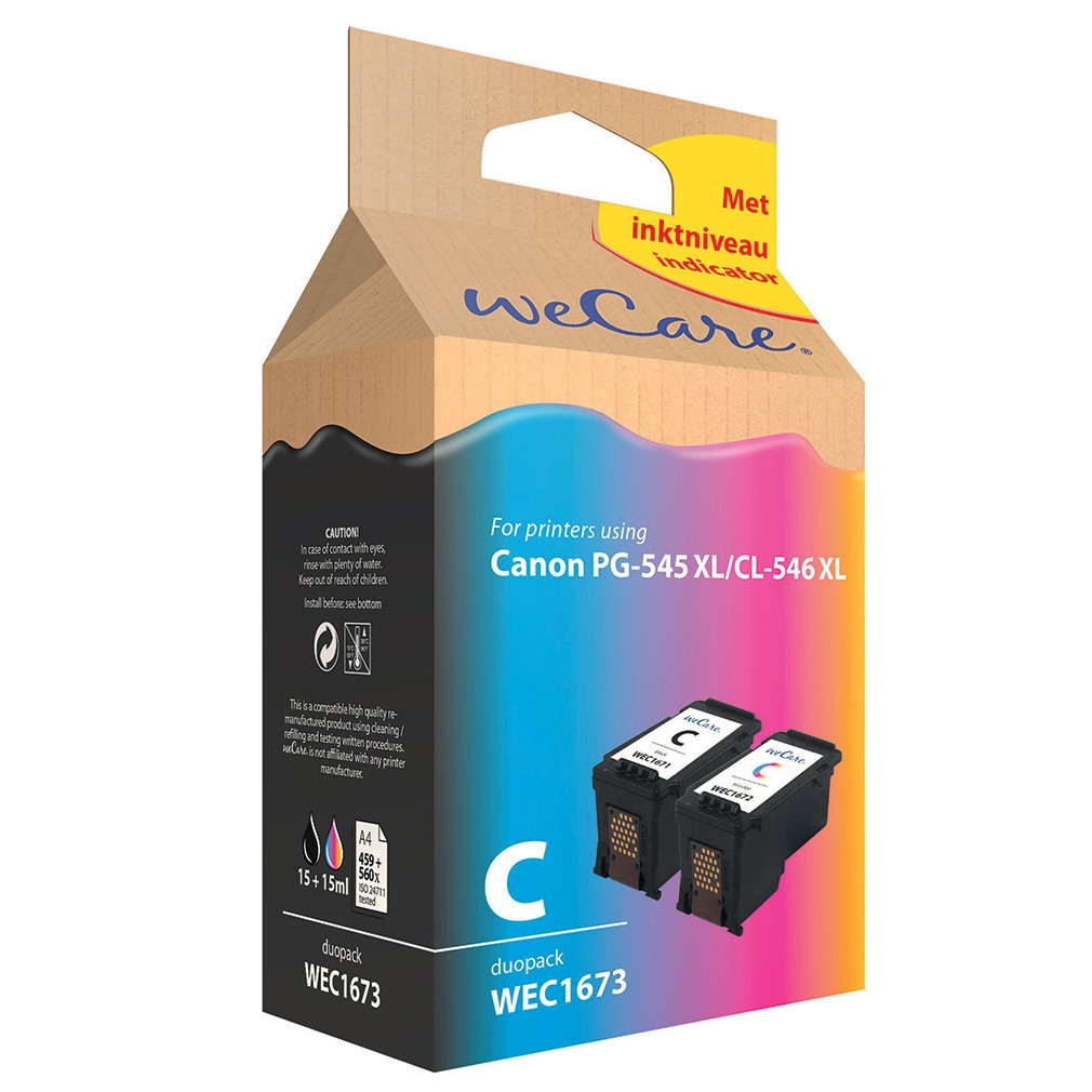 Wecare cartridge Canon duopack zwart + kleur