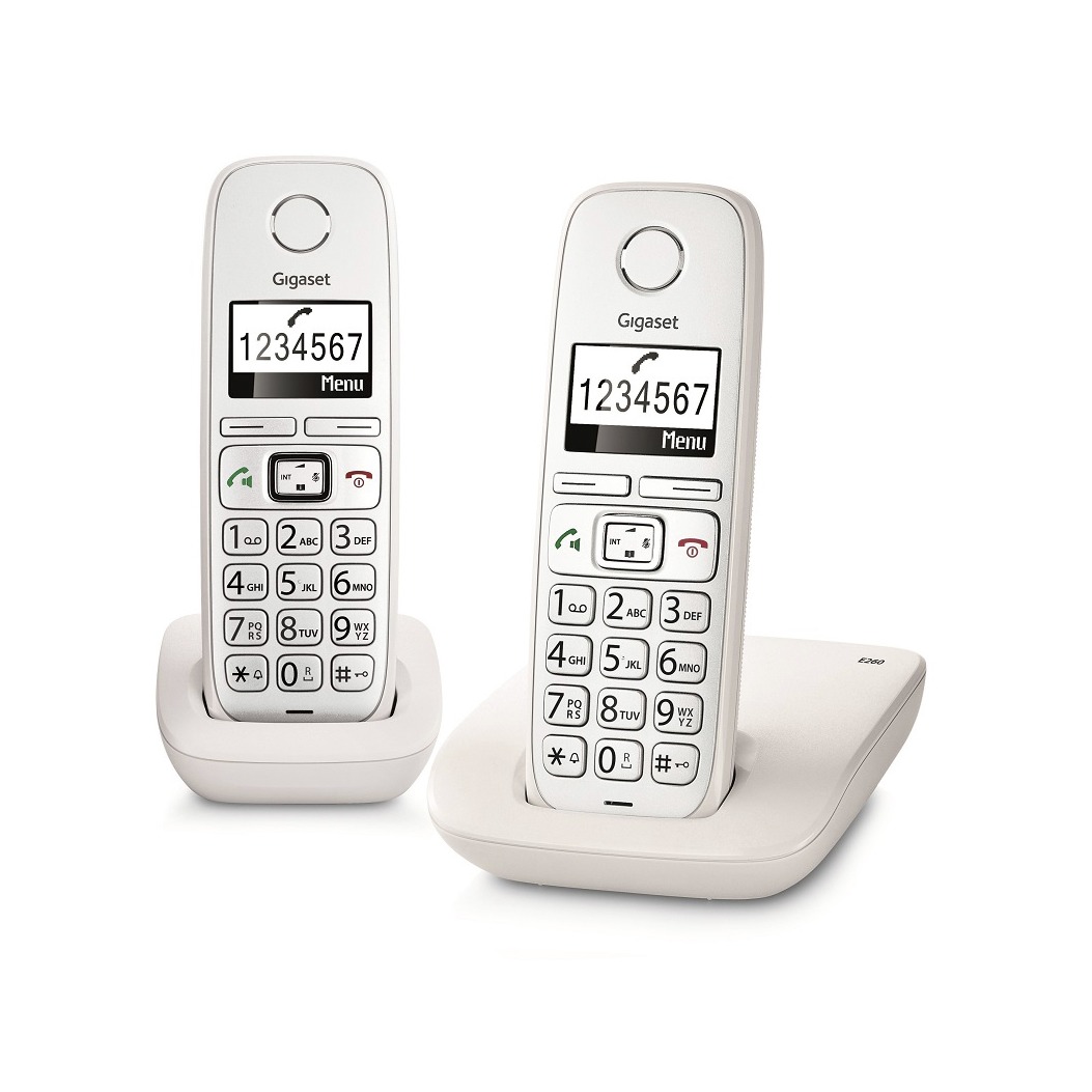 Telefoonleader - Gigaset E260 DUO (BIG BUTTON) wit