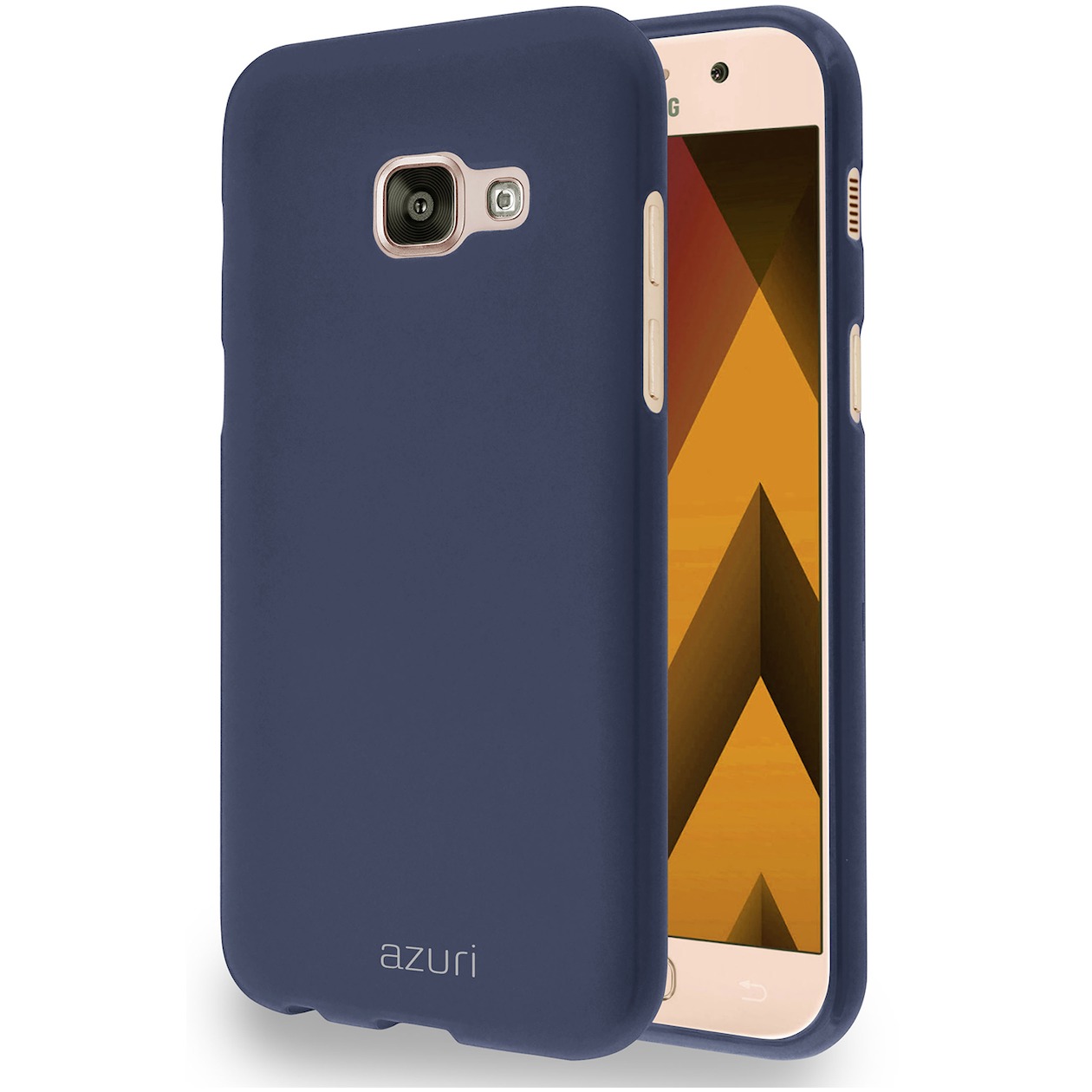 Telefoonleader - Azuri Flexibele cover met zand textuur voor Samsung Galaxy A3 2017 blauw