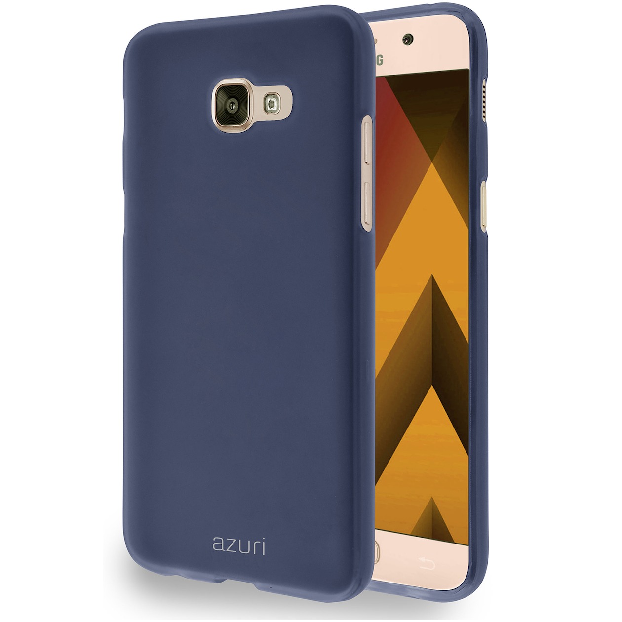 Azuri Flexibele cover met zand textuur voor Samsung Galaxy A5 2017 blauw
