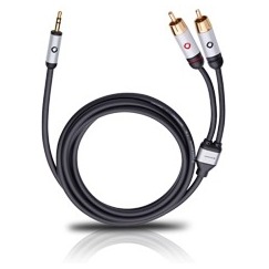 Oehlbach Mobiele audiokabel, 3,5 mm jack naar cinch lengte 1,5 meter