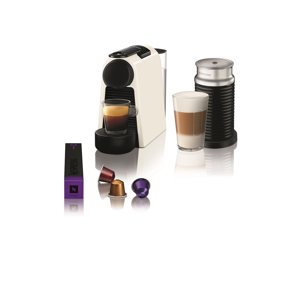 Magimix Essenza Mini + Aeroccino M115 wit