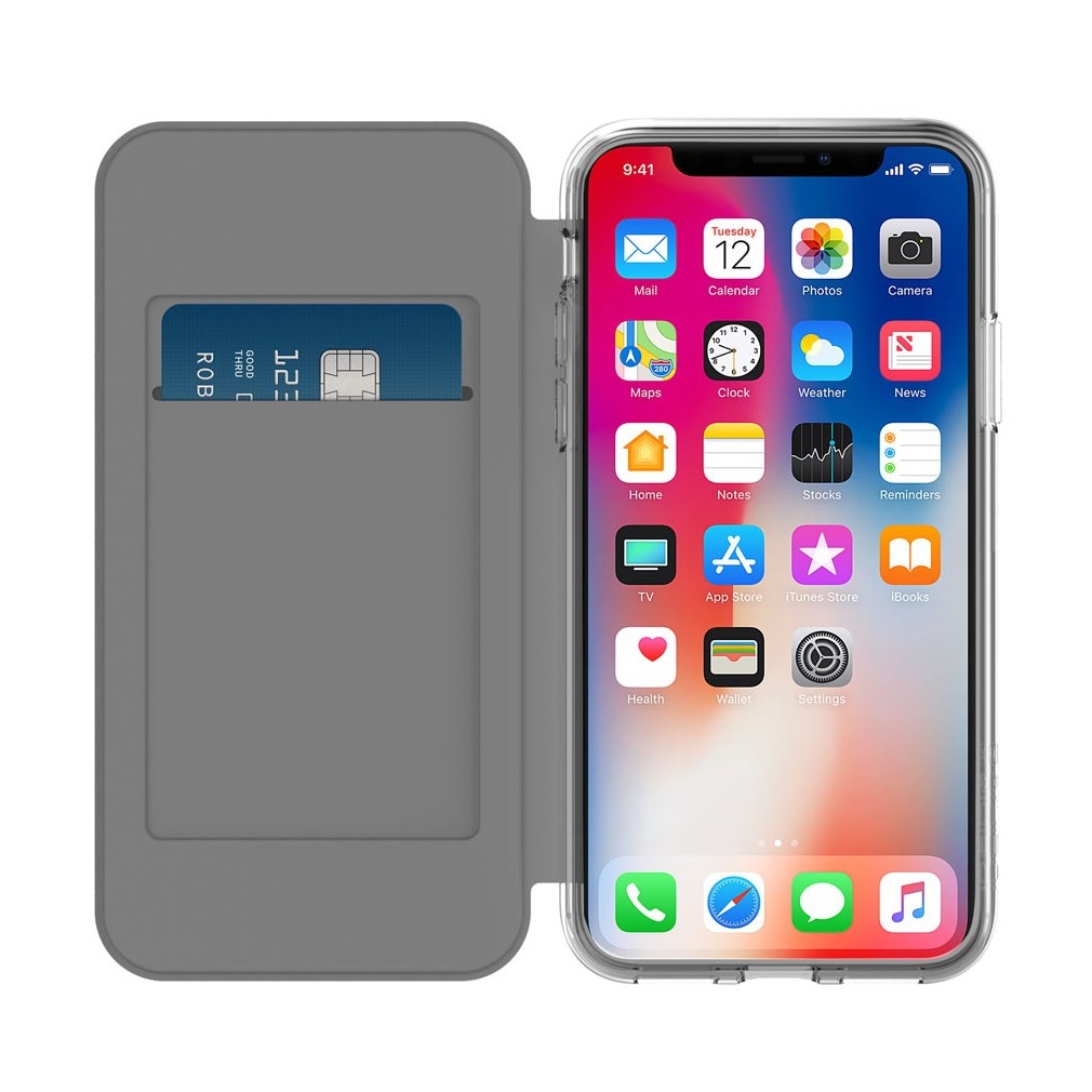 Telefoonleader - Incipio NGP Folio iPhone X transparant/zwart