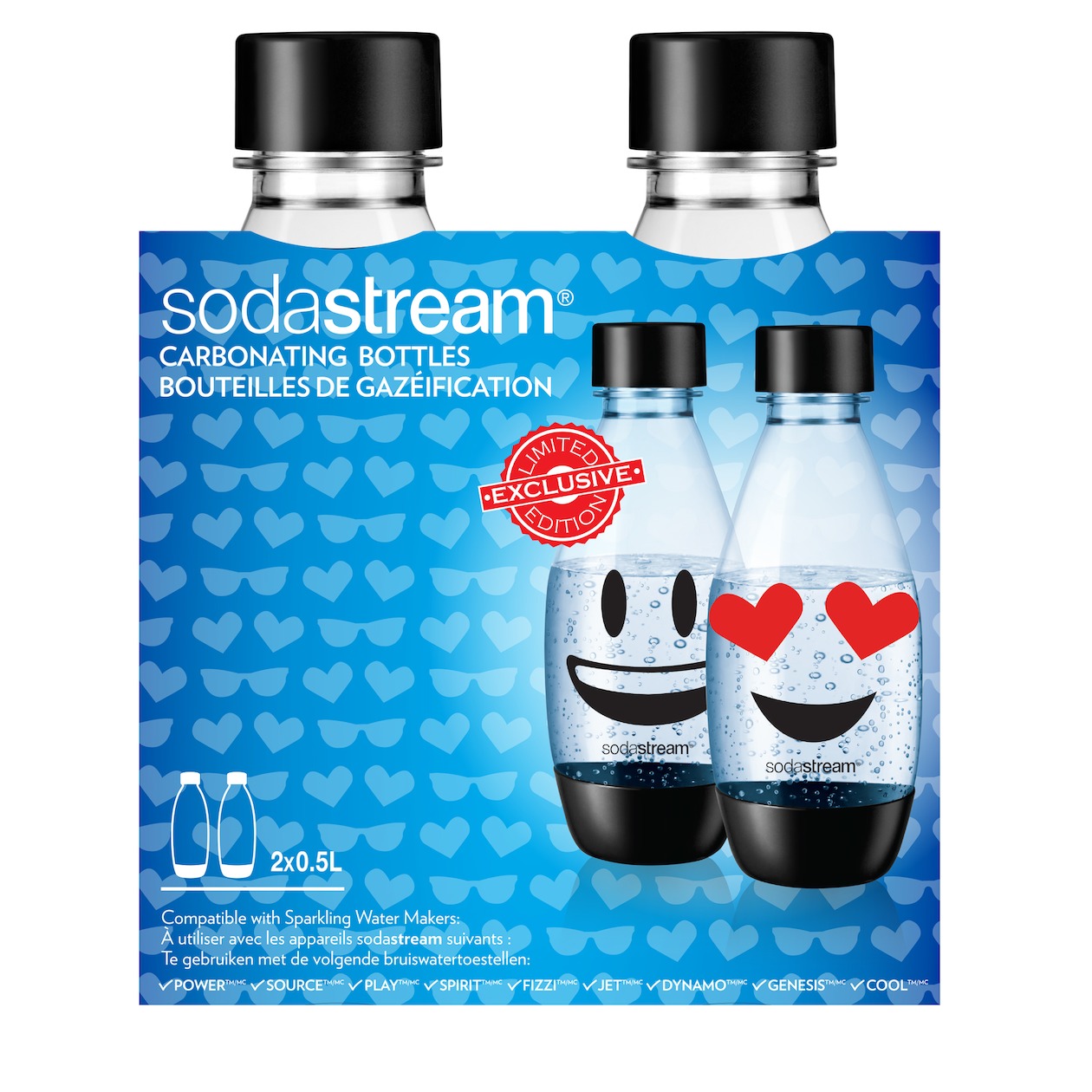 Telefoonleader - Sodastream Duopack 0,5L herbruikbare fles Emoji