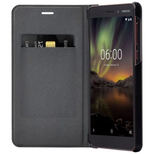 Telefoonleader - Nokia Slim Flip Case - voor 6.1 zwart