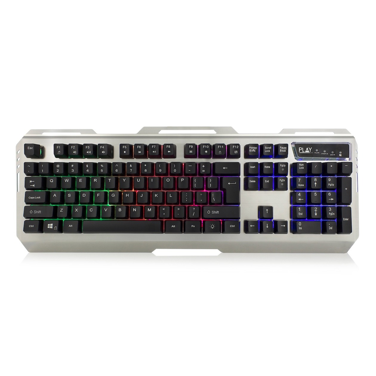 Ewent Gaming toetsenbord verlicht US layout zwart/zilver