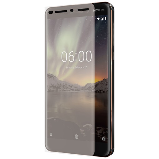 Telefoonleader - Azuri Curved Tempered Glass RINOX ARMOR voor Nokia 6 (2018) zwart