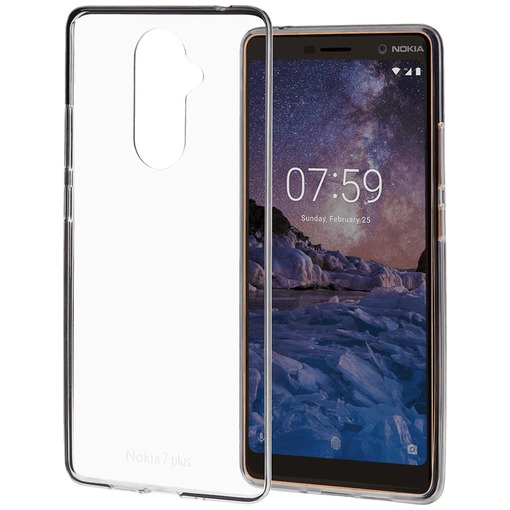 Telefoonleader - Nokia Hybrid crystal back case - voor Nokia 7 plus transparant