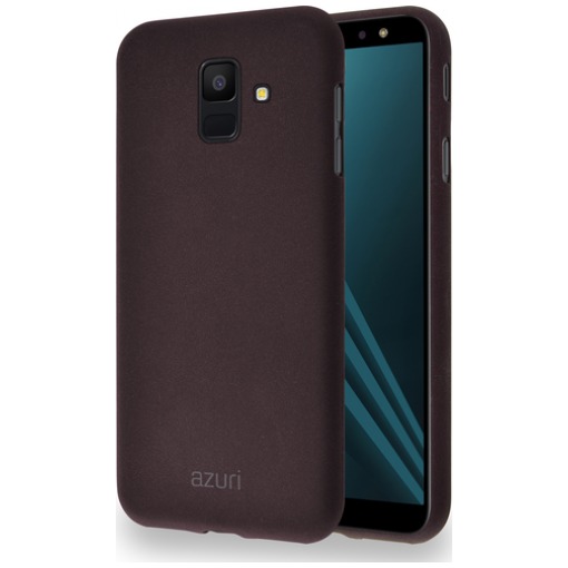 Telefoonleader - Azuri Flexible cover met zandtextuur voor Samsung A6 (2018) bruin