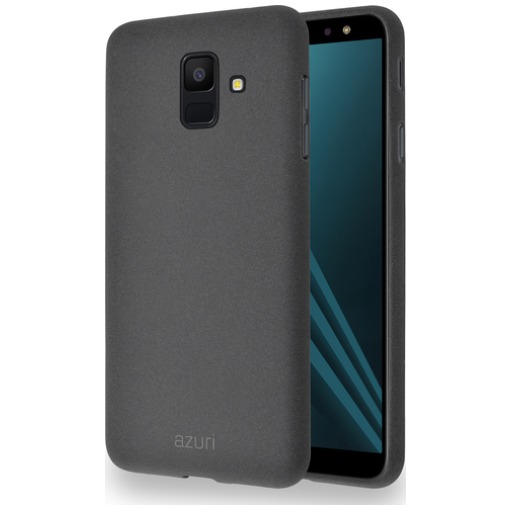 Telefoonleader - Azuri Flexible cover met zandtextuur for Samsung A6 (2018) grijs